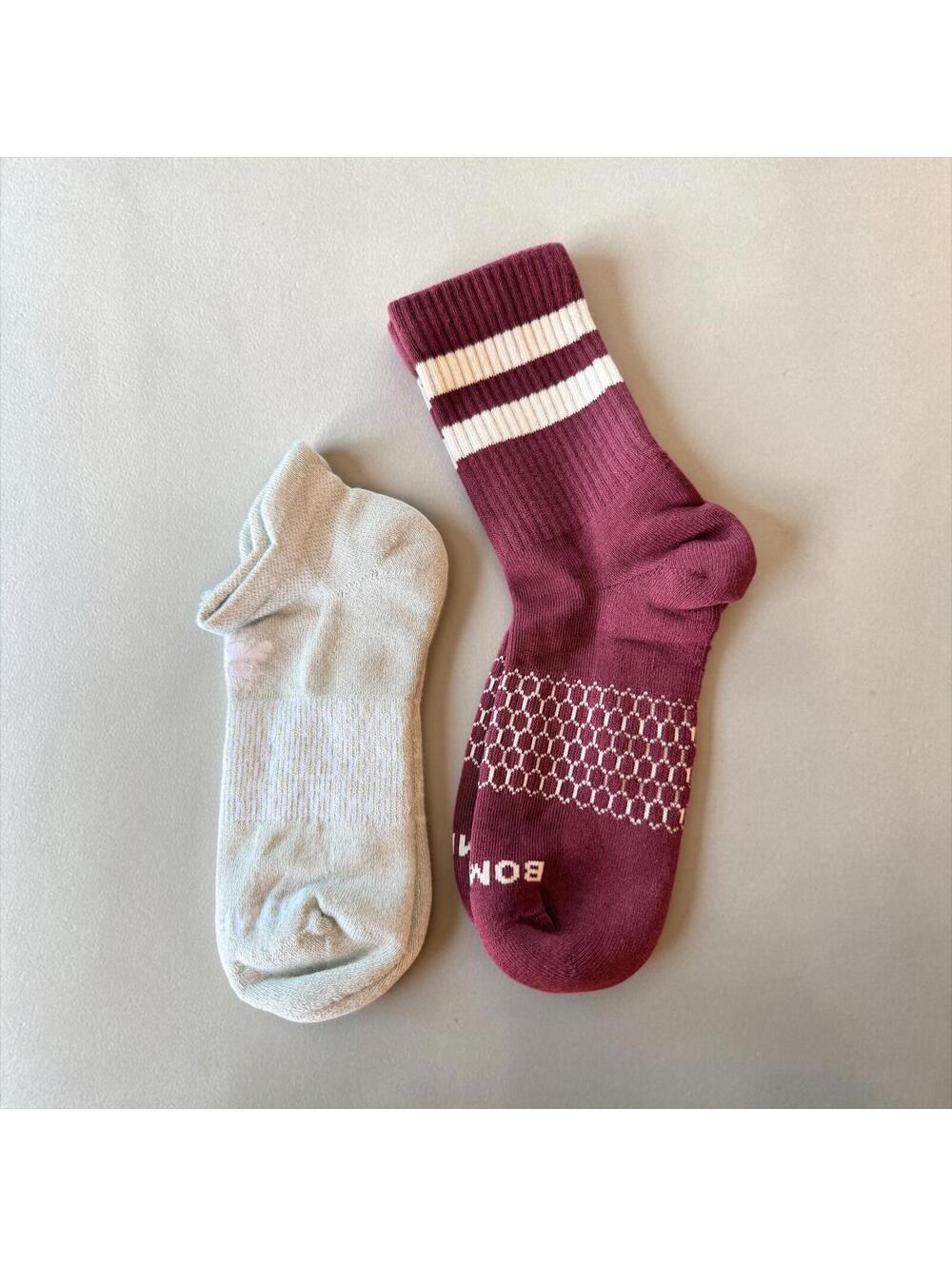Bombas Socks Bundle Medium Sage Green No Show Burgundy Crew Hex Tec NWOT